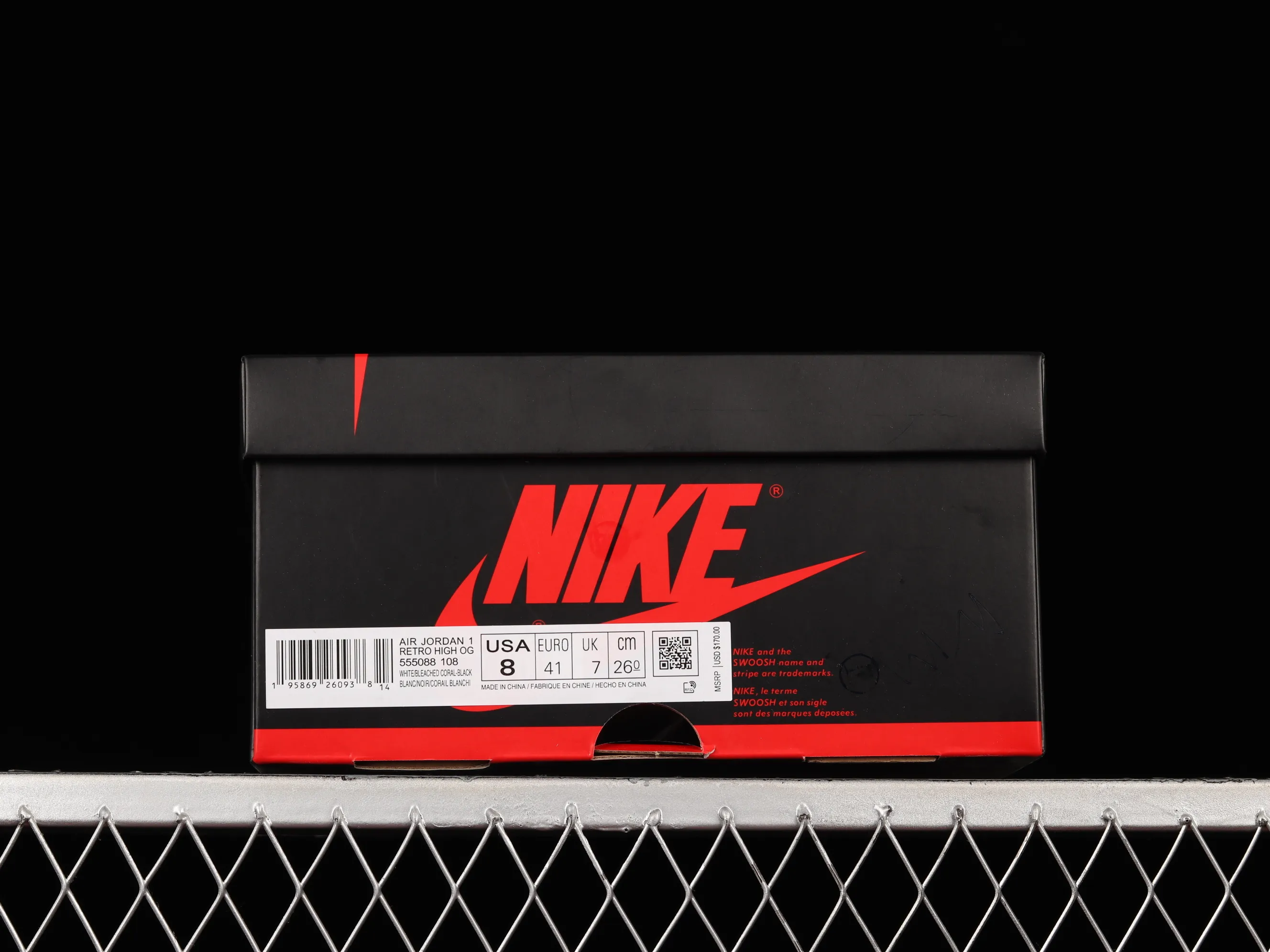 All categories Air Jordan Jordan series basketball shoes Air Jordan 1 High foreign trade version Air Jordan 1 High OG "Stage Haze" AJ1 Joe 1 black and gray toe 555088-108